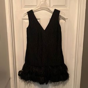BCBG flapper style dress w/feathers